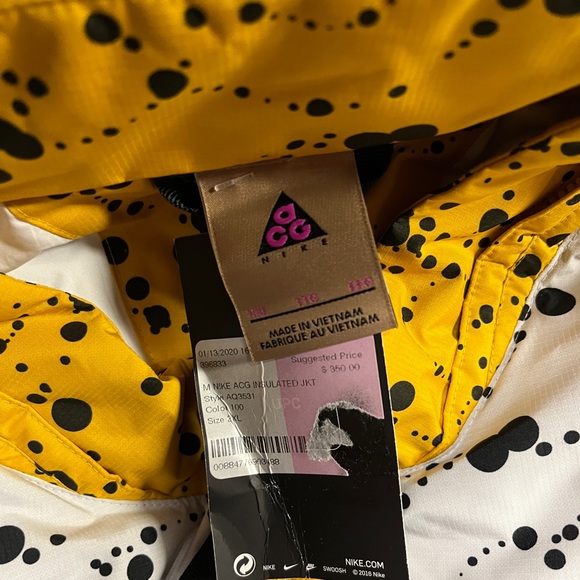 Nike Lab ACG Insulated Jacket AQ3531-100 White Yellow Coat Men's Size 2X… - Picture 13 of 13